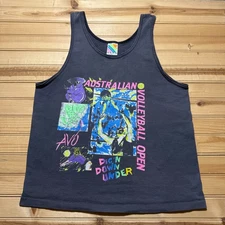 Vintage 90s Australian Volleyball Open Koala Dig'n Down Under Map Tank Top Large