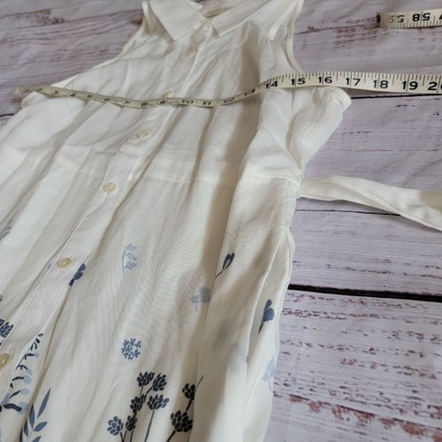 Spartina 449 Emeline Oyster Factory Flower Fields Sleeveless Midi Shirt Dress S - Picture 8 of 9