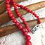 thumbnail 3  - Vintage Red Coral Necklace Moonga Gemstone Graduated Beads Silver Filigree MCM