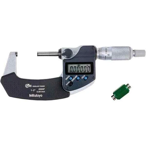 Mitutoyo 293-341-30CAL Electronic Outside Micrometer: IP65, Tratchet Stop, 2"