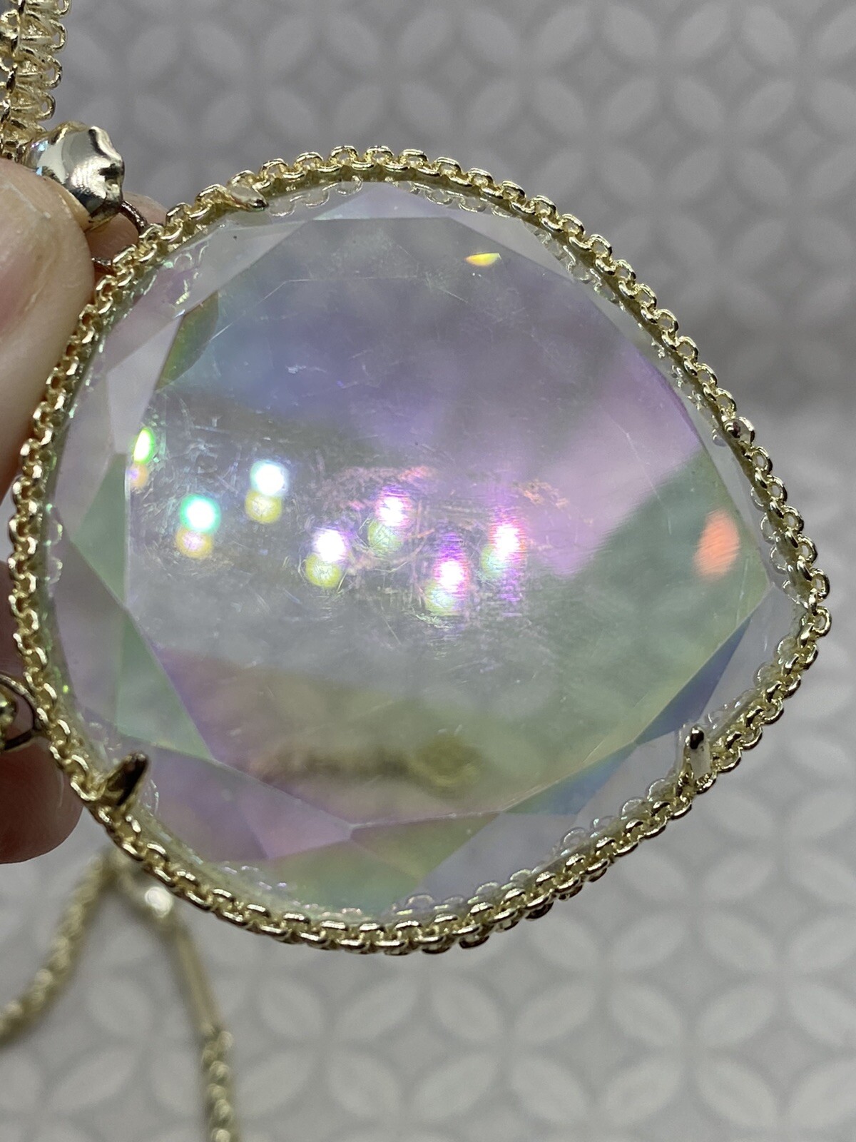 Kendra Scott Clear Iridescent Rebecca Gold tone State… Gem