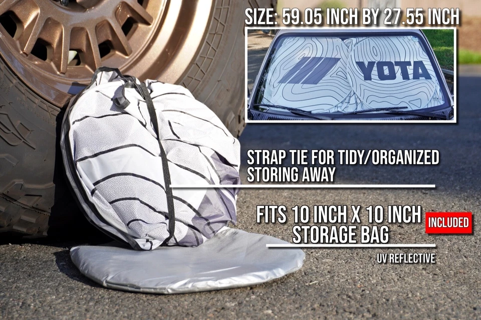 For Toyota Land Cruiser 2008-2021 Windshield SunShade TRD Topographic UV Block - Image 2 of 4