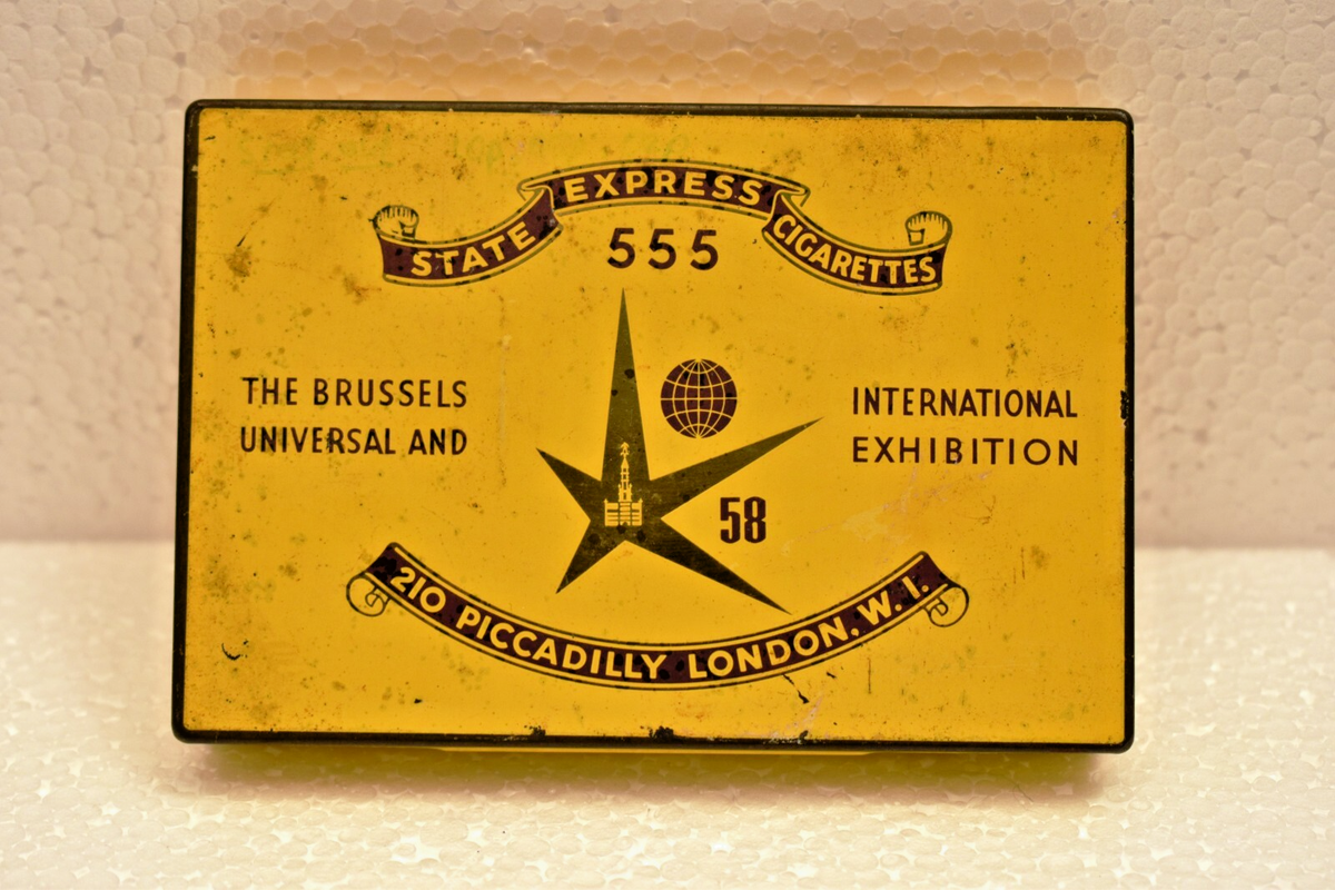 Vintage State Express 555 Cigarette Tin Brussels Universal