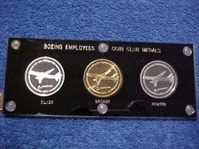 2022 BOEING EMPLOYEEs COIN CLUB Silver Pewter Bronze 767-300 767 Set of 3 beCtP