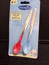 Vintage Evenflo Soft Bite Rubber Tip Baby Spoon Age 6 Month