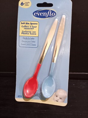 Vintage Evenflo Soft Bite Rubber Tip Baby Spoon Age 6+ Month
