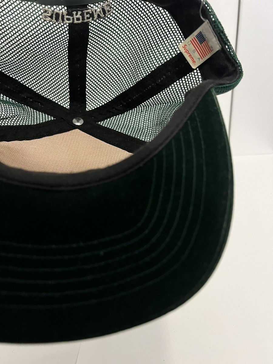 Supreme® Black Cat Mesh Back 5-Panel Dark Green Rare Sold Out Used