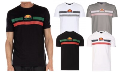 Ellesse Men's Glisent Retro Sport T-Shirt - 80s Style, Cotton, Crew Neck (XS To 4XL) - View #4