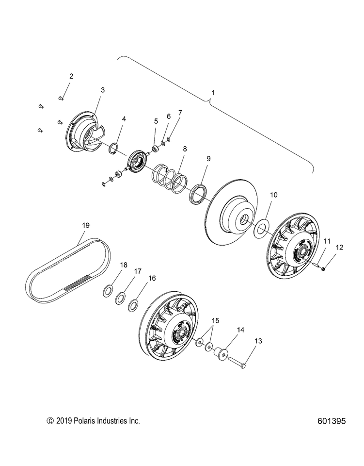 Polaris Driven Clutch Assembly, Genuine OEM Part 1323757, Qty 1 eBay