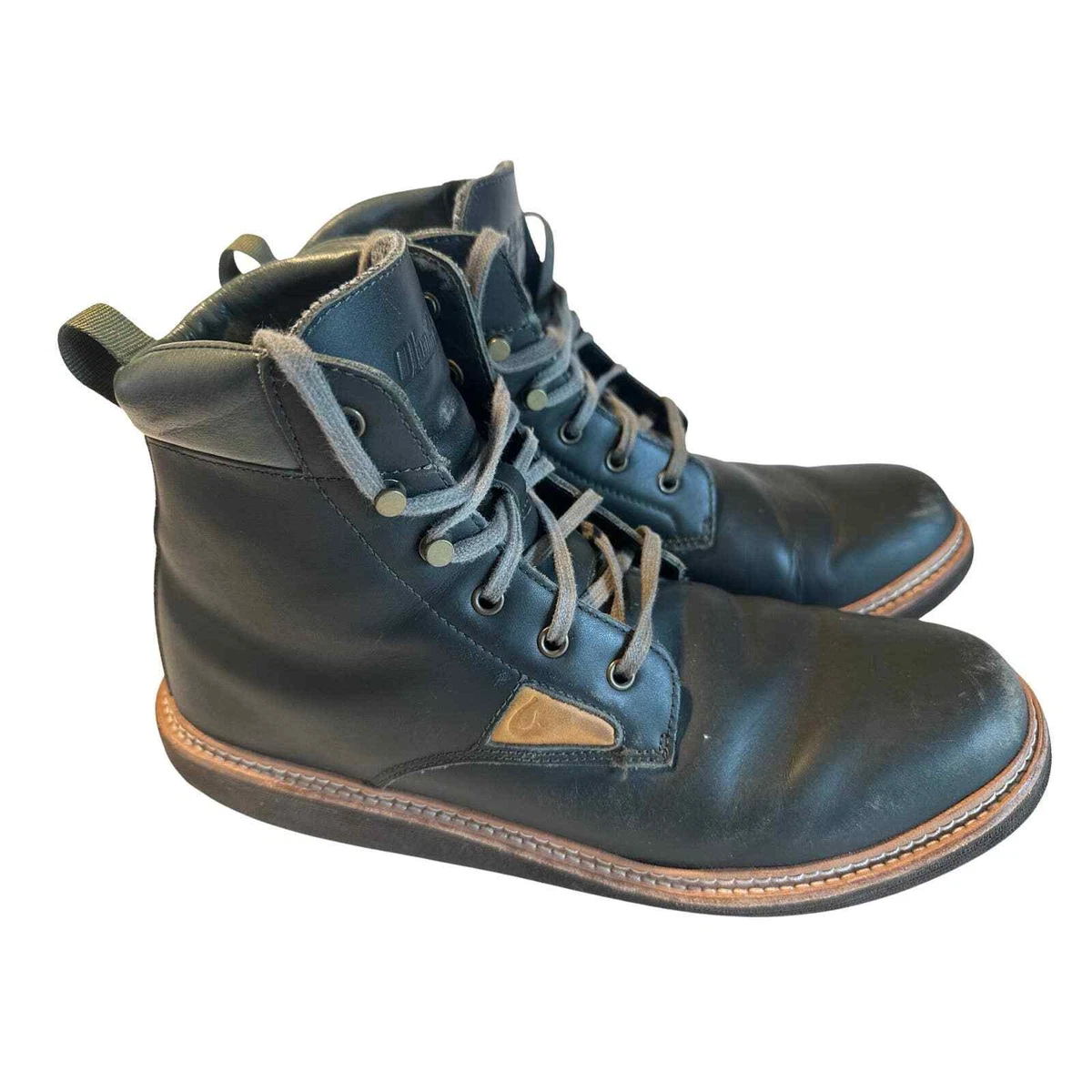 Olukai Kilakila Black Waterproof Lace up Leather Boot Men s Size 13