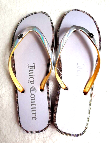 2 LOT Juicy Couture Flat FLIP FLOP Sandals Size 9M (2 pairs) - Picture 2 of 9