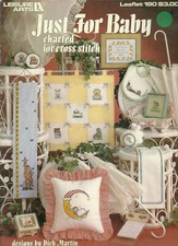 Just For Baby Counted Cross Stitch Pattern Leaflet vintage Leisure Arts 190