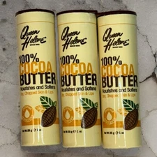 Lot Of 3 Queen Helene 100% Cocoa Butter Stick For Dry, Chapped Skin & Lips, 1oz