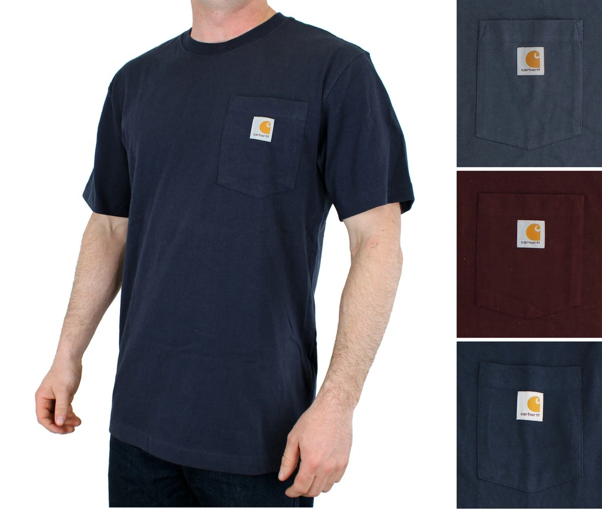 Carhartt Men\'s T-Shirt Loose Fit Heavy Weight Short Sleeve, Chest Pocket  Tee K87 | eBay