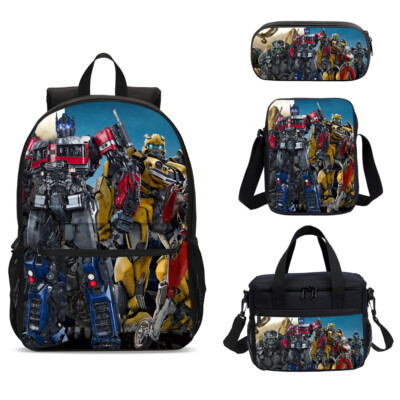 Transformers Bumblebee Movie Kids School Backpack Cooler Lunch Bag Pen Case Lot