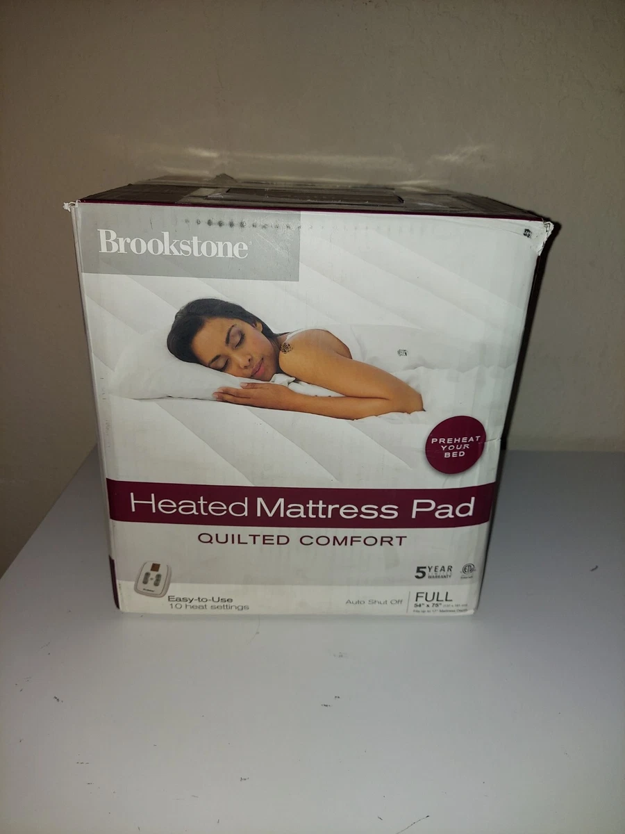 Brookstone Full Heated Mattress Pad in White | eBay