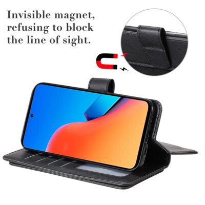 For Xiaomi 12 11 Pro 10T Redmi 12C Business Magnetic Leather Wallet Case Cover