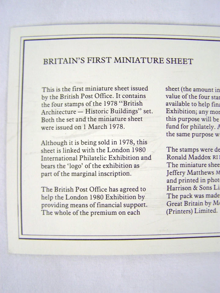 London 1980 International Stamp Exhibition British Post Office Mini Sheet 53 1/2 - Image 4 of 4