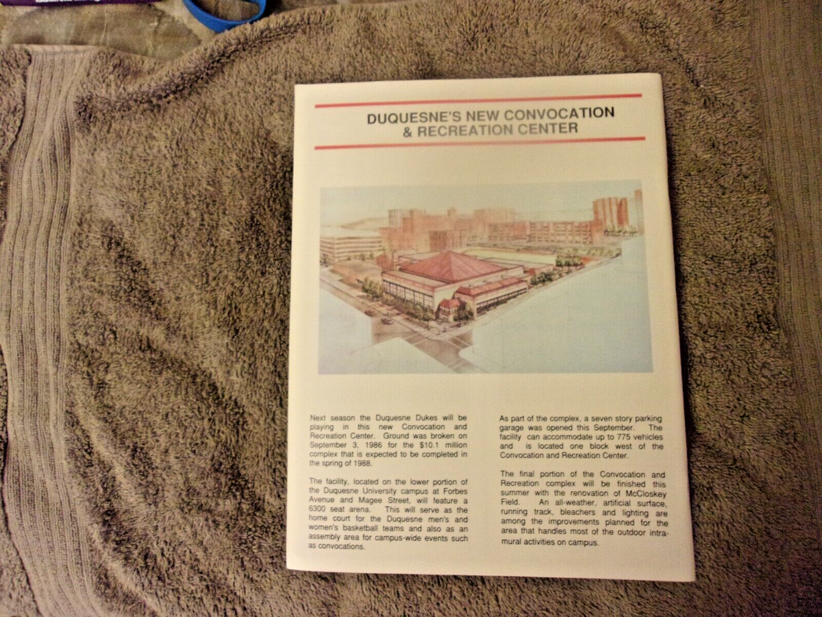 1987-88 DUQUESNE BASKETBALL MEDIA GUIDE Yearbook JIM SATALIN 1988