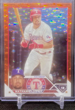 2023 Series 1 Base Orange Ice #124 Nathaniel Lowe 214/299 - Texas Rangers