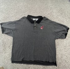 Vintage Cleveland Indians Polo Shirt Mens 2XL MLB Baseball Chief Wahoo Logo