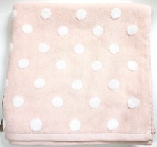 NEW CARO PEACH PINK,WHITE POLKA DOT COTTON BATH,2 HAND TOWEL OR 2 FINGER TIP