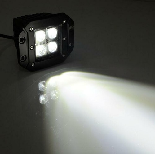 2x 24W Flush Mount Led Work Light Flood Pods with Chasing RGB Halo Ring Kit 12V - Picture 9 of 10
