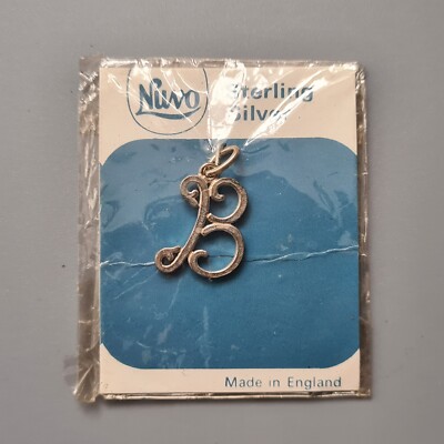 Vintage Nuvo massiv Sterlingsilber Charm/Anhänger - B