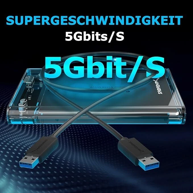 SABRENT Festplattengehäuse 2,5 Zoll, SSD HDD SATA zu USB 3.2x1 Gehäuse (EC-OCUB) - Bild 3 von 4