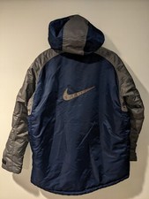 Vintage 90s Nike Big Swoosh Blue Gray X-Large Jacket