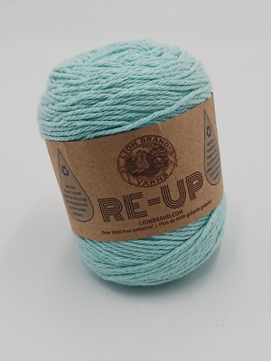 New - Lion Brand Re-Up Recycled Cotton/Blend Yarn - Color 102 Aqua