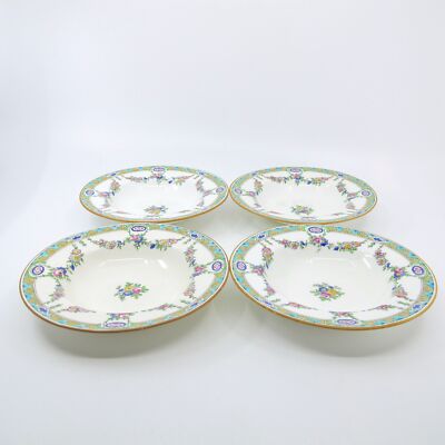 TIFFANY / MINTON B935 4 Small RIm Bowls Set Fruit Sauce Dessert Cereal 6 1/4'' 