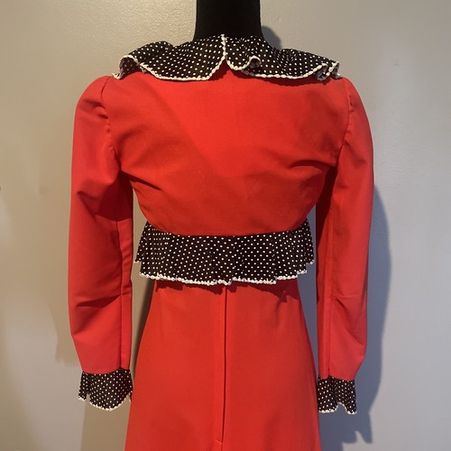 Vintage Jim ‘N Me Maxi Dress Red Black Sz 7 Juniors Two Piece Set Crop Jacket XS - Picture 6 of 10