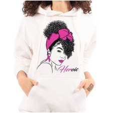 Breast Cancer Awareness Curls Her Heroic Womens Hooded Sweatshirts Hoodies