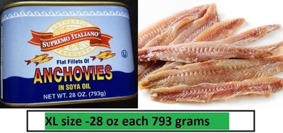 Big Anchovies FLAT Fillets in Oil 793gm 28 OZ Anchovy TASTY! FREE SHIPPING NEW