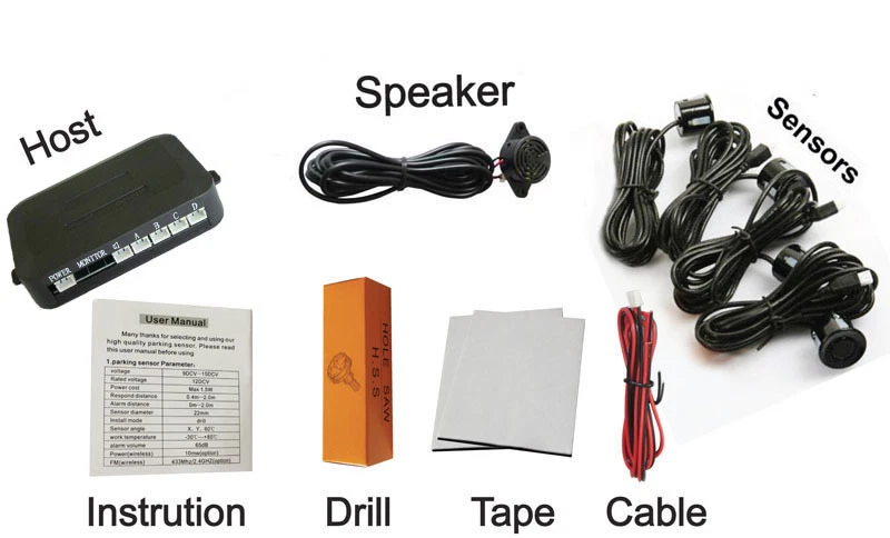 Car Parktronic PZ200 Parking Sensor with Buzzer 4 senors Reviering Parking Radar - Image 4 of 4