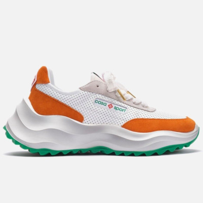 Casablanca Atlantis Leather Sneaker White/Orange Sz 8.5-14 - AF22-SNK-001-02