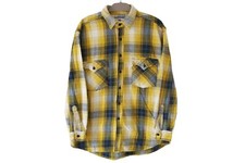 Vintage LEVI'S Shirt Size M yellow style 90s button up plaid pattern flannel