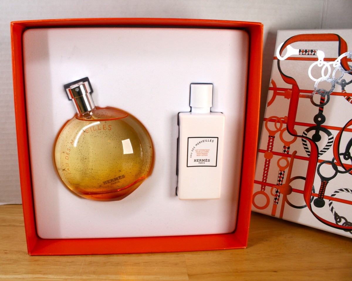 NEW EAU DES MERVEILLES by HERMES Set ~ 3.3 Eau Des Toilette + 1.35