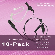 [10-PACK] Acoustic Earpiece with PTT Mic for Motorola Radios XPR3300, XPR3500e