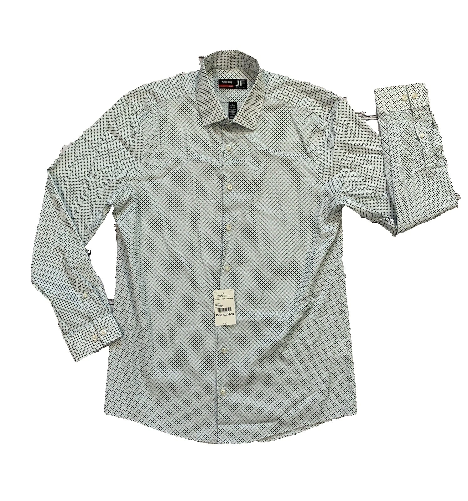 J. Ferrar Geometric Regular Size Casual Button-Down Shirts for Men