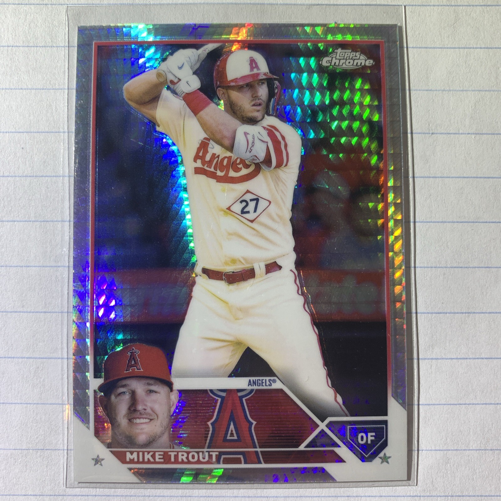 2023 Topps Chrome MIKE TROUT Los Angeles Angels #27 Prizm Refractor