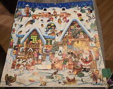 Vintage Gemo 7305 Advent Calendar Christmas Made In Denmark Santa Children 3D