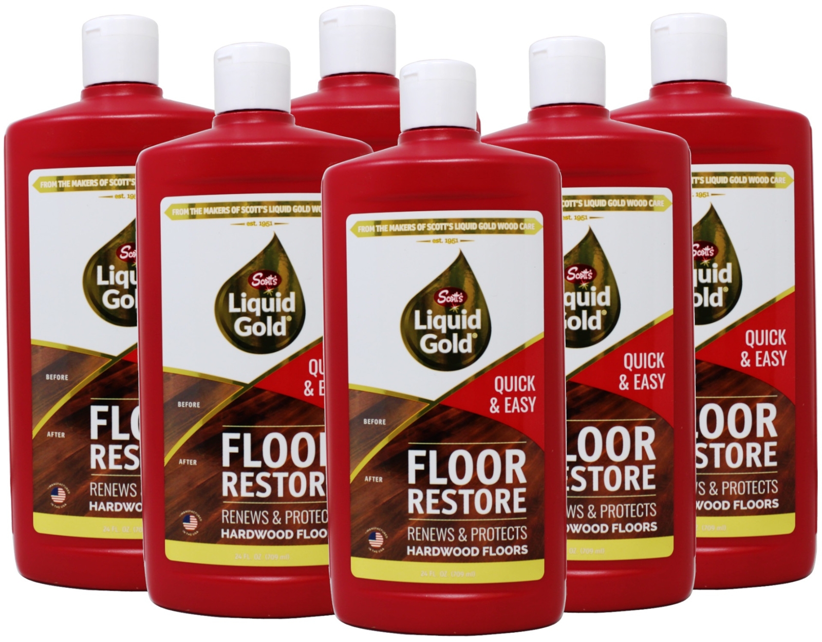 6 Pack Scott's Liquid Gold Floor Restore 24 fl oz Renews & Protects Hardwood