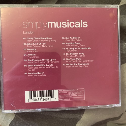 Simply Musicals by Various Artists (CD, 2004)(b80/11)ukimport Free Post In Aust - Picture 2 of 2