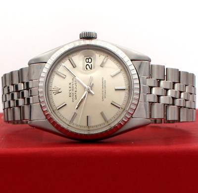 Mens Vintage ROLEX Oyster Perpetual Datejust 36mm Jubilee Stainless Steel Watch