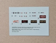 Moebius 1/25 1964 CHEVROLET CHEVY II NOVA SUPER SPORT SS COUPE DECAL SHEET