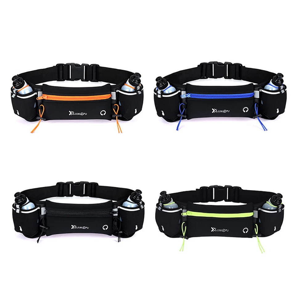 Running Cycling Belt Waist Pack Bag With Water Bottle Sports Fitness Phone Pouch - Image 3 of 4