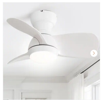 Sofucor 23 in. Indoor/Outdoor Small Modern White Ceiling Fan with Remote