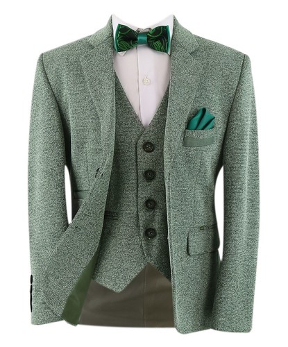 Conjunto de traje de boda formal clásico calce ajustado chaleco blazer de algodón para niños de 2 piezas - Imagen 27 de 49